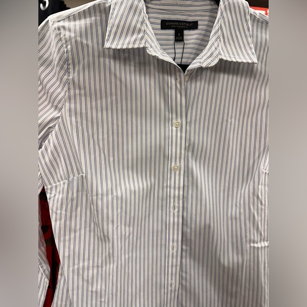 Banana Republic striped Riley tailored fit button down shirt new with tag size S - Picture 2 of 7